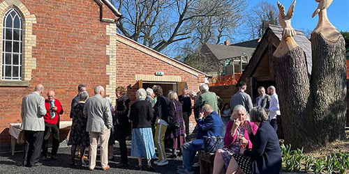 Audlem Methodist Church grou waiting outside